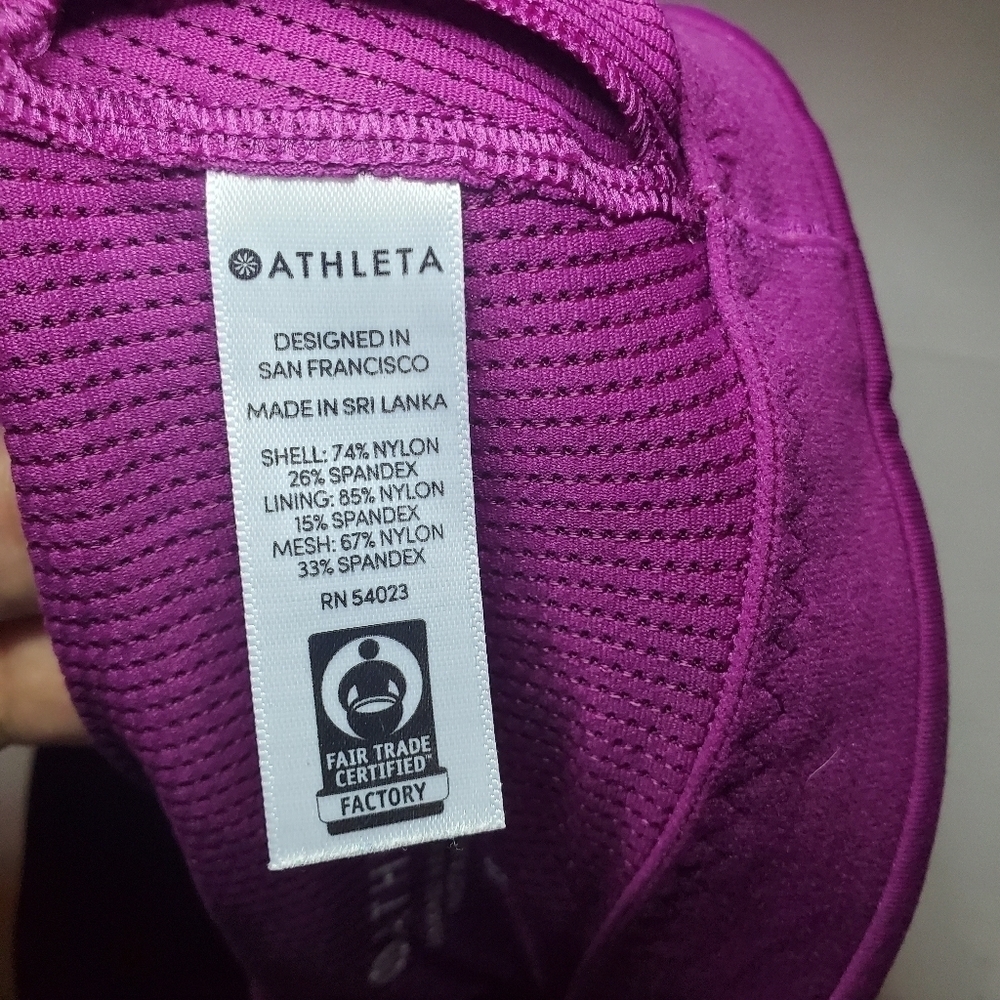 Athleta All in Bra Sculptek fuschia pink medium support sports bra XS - Picture 7 of 7